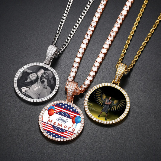 Round Medallions Custom Photo Pendant